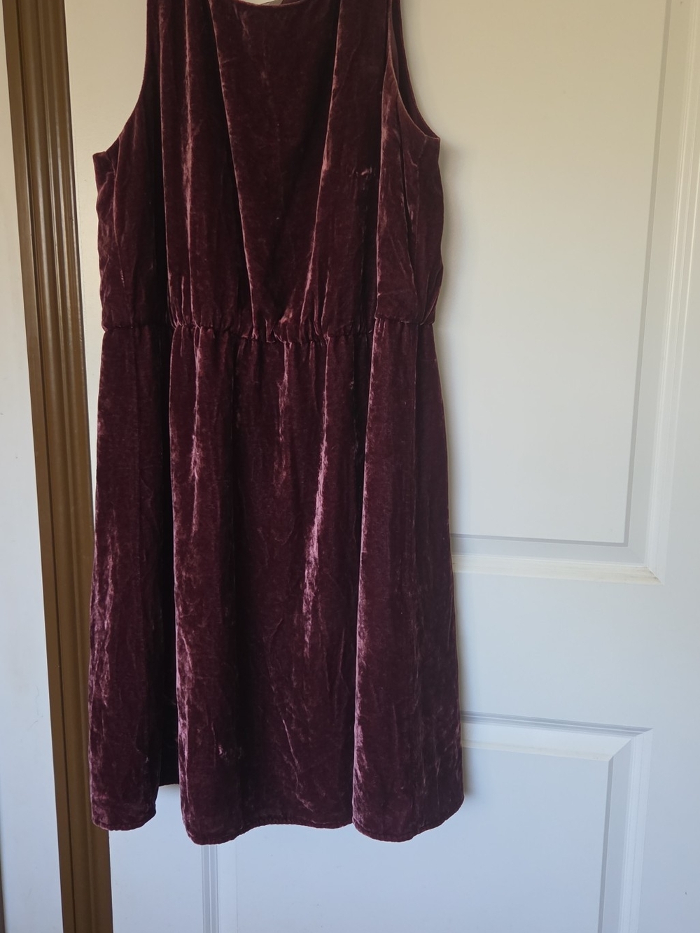 J. Jill Girls' Sleeveless Velvet Dress in Deep Wine